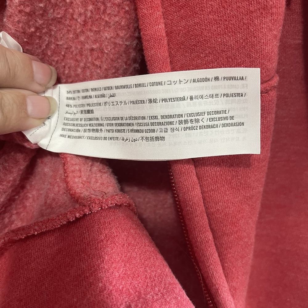 Hollister Full Zip Hoodie Womens M Red Sweatshirt Distressed - Picture 6 of 9